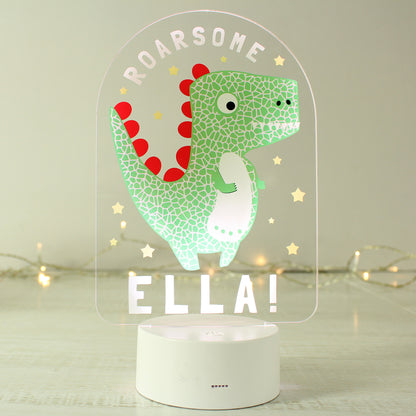 Personalised Roarsome Dinosaur LED Colour Changing Night Light - image 4