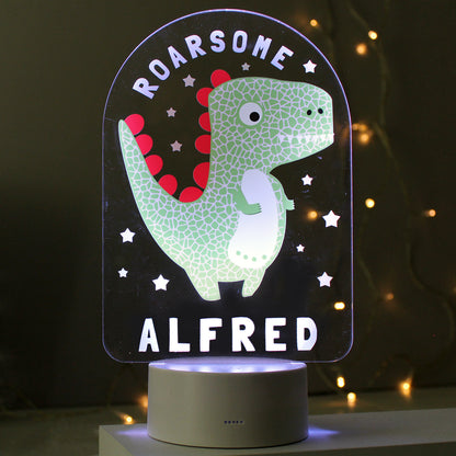 Personalised Roarsome Dinosaur LED Colour Changing Night Light - image 6