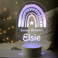 Personalised Pink Rainbow LED Colour Changing Night Light from Heartfelt Gifts