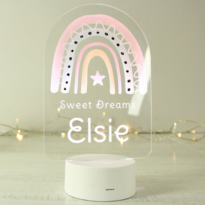Personalised Pink Rainbow LED Colour Changing Night Light - image 4