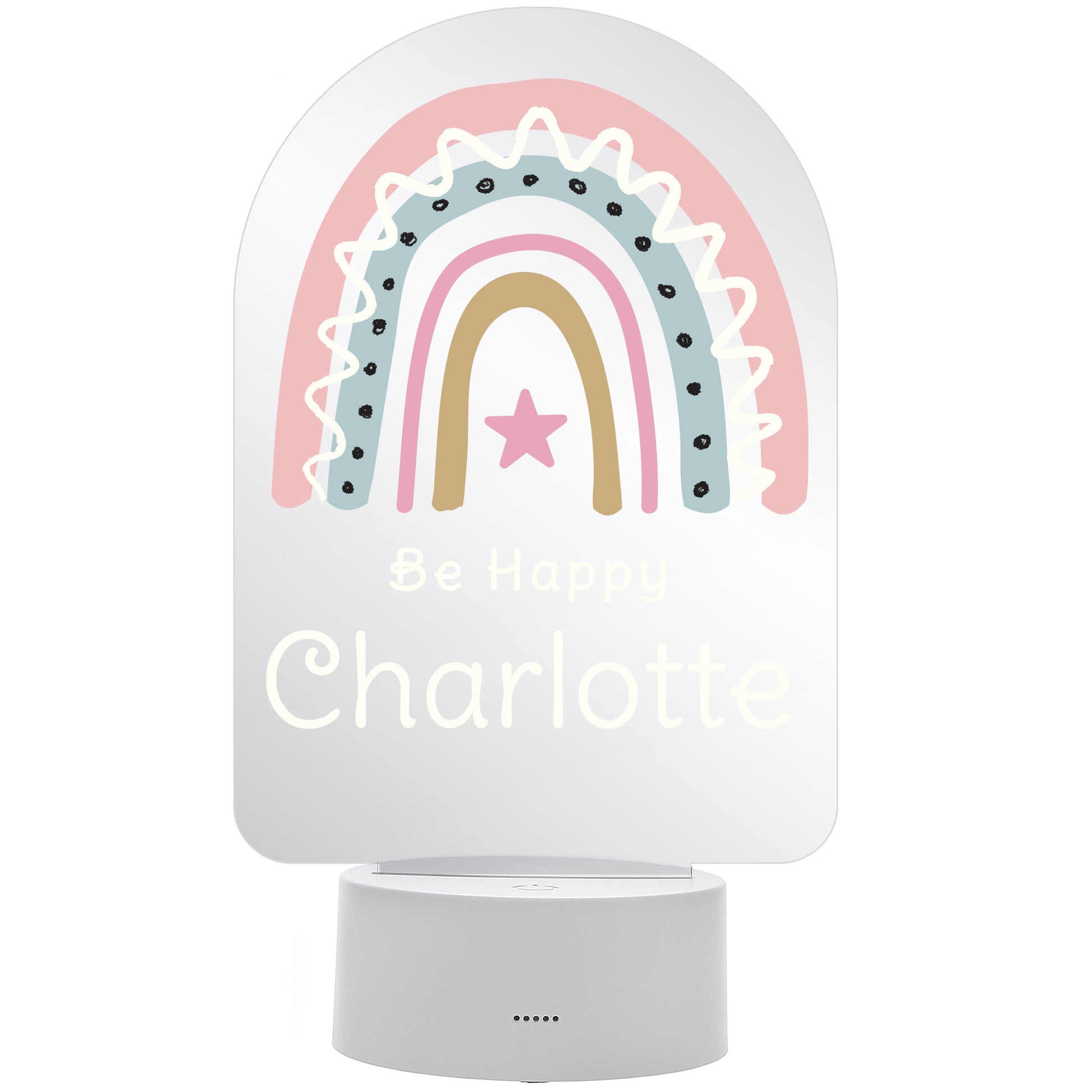 Personalised Pink Rainbow LED Colour Changing Night Light - image 5