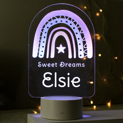 Personalised Pink Rainbow LED Colour Changing Night Light - image 6