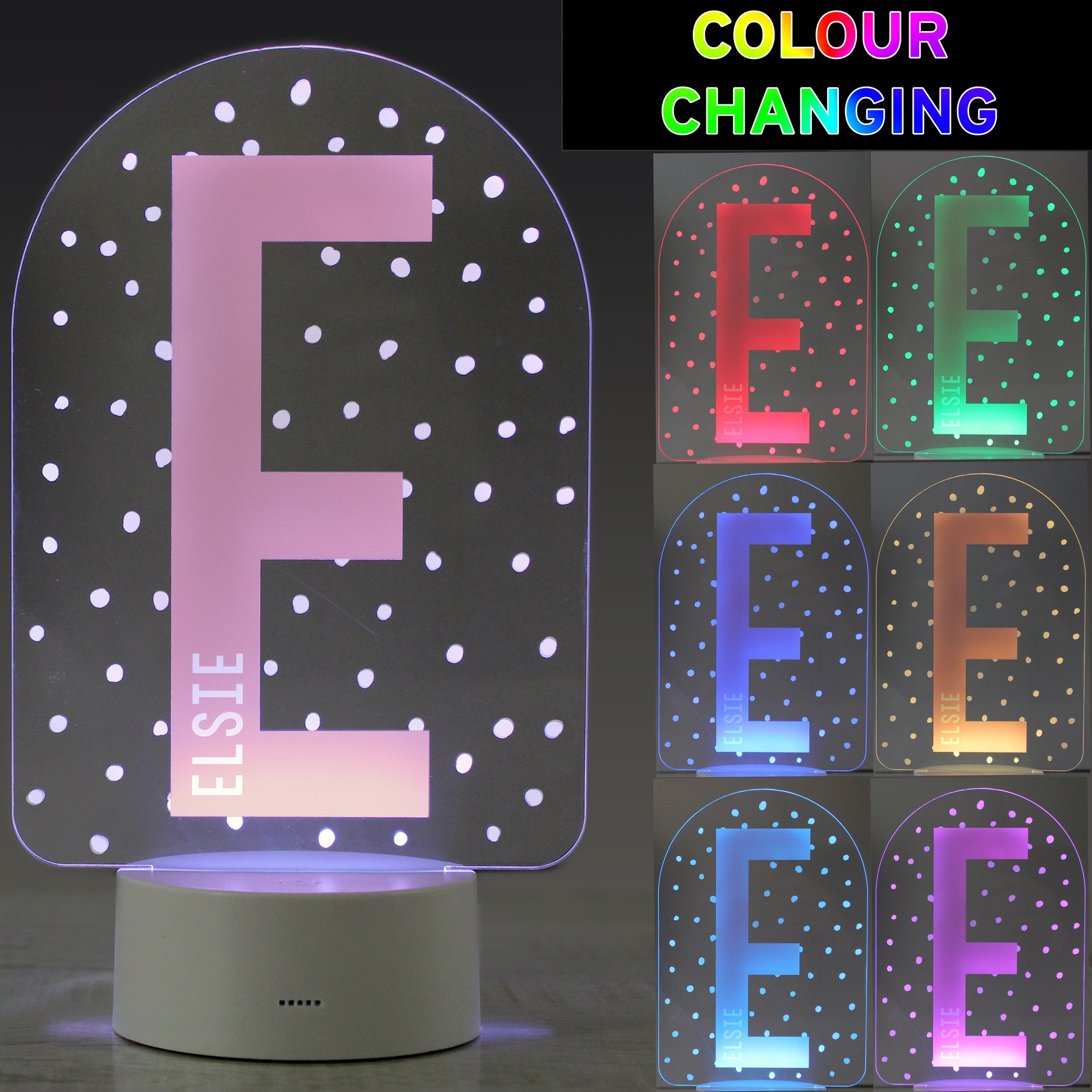 Personalised Initial LED Colour Changing Night Light - image 2
