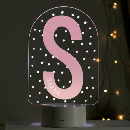 Personalised Initial LED Colour Changing Night Light - image 3