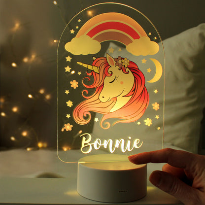 Personalised Pink Unicorn LED Colour Changing Night Light - image 3