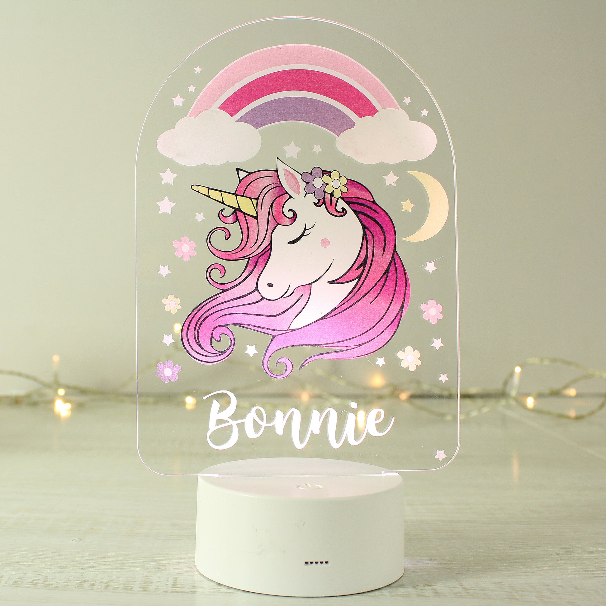 Personalised Pink Unicorn LED Colour Changing Night Light - image 4