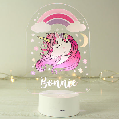 Personalised Pink Unicorn LED Colour Changing Night Light - image 4