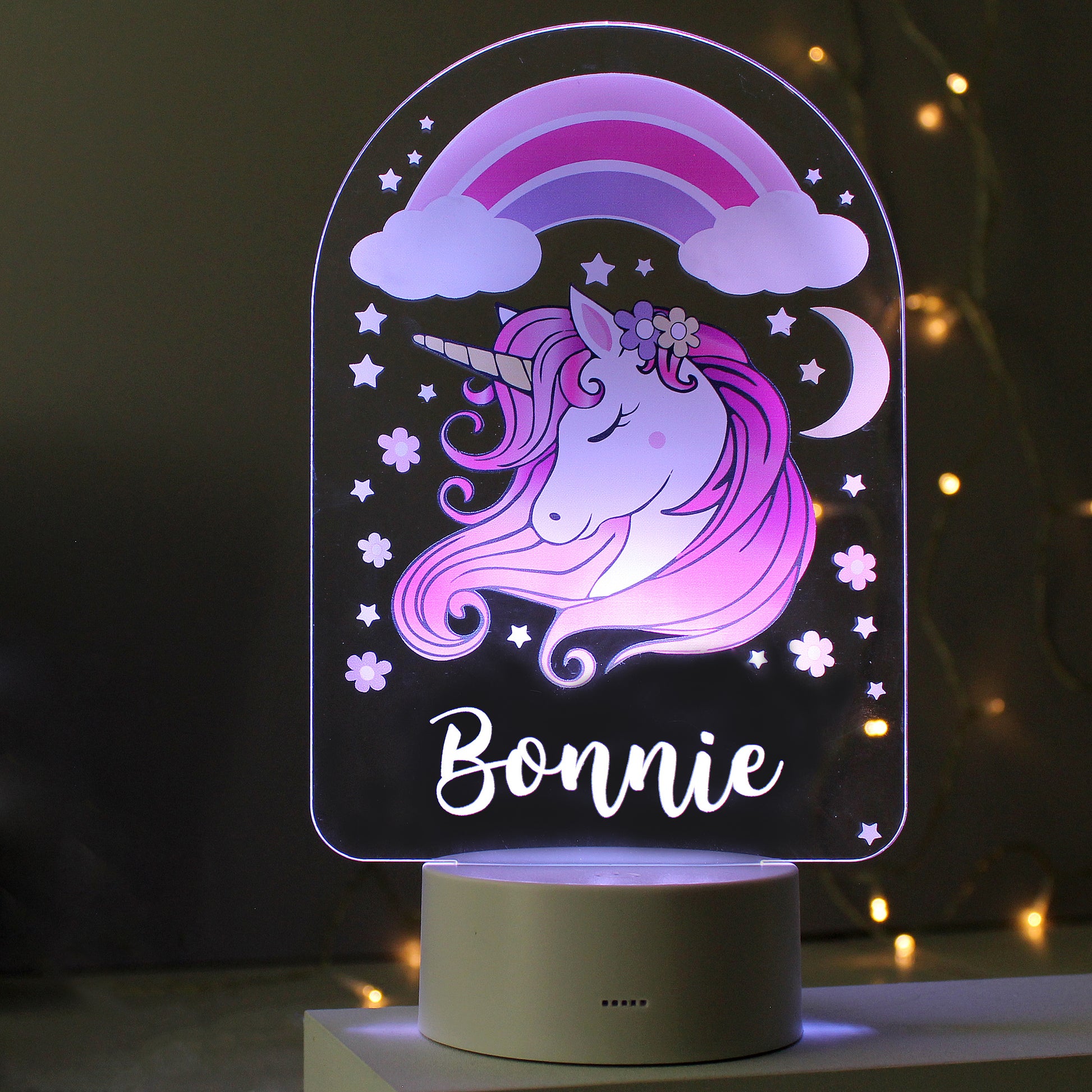 Personalised Pink Unicorn LED Colour Changing Night Light - image 6