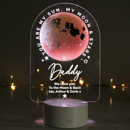 Personalised Sun Moon & Stars LED Colour Changing Night Light from Heartfelt Gifts