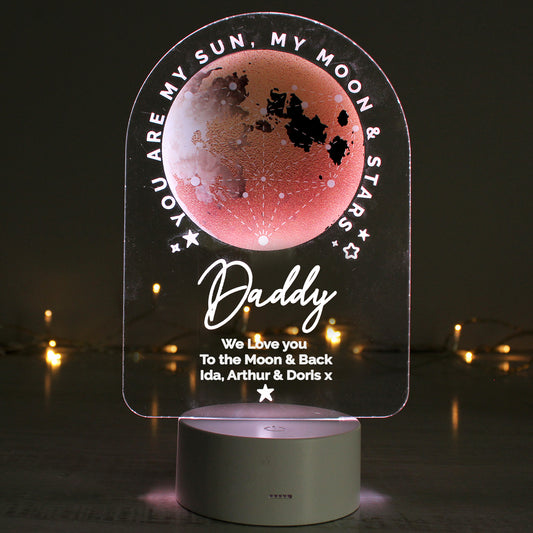 Personalised Sun Moon & Stars LED Colour Changing Night Light from Heartfelt Gifts