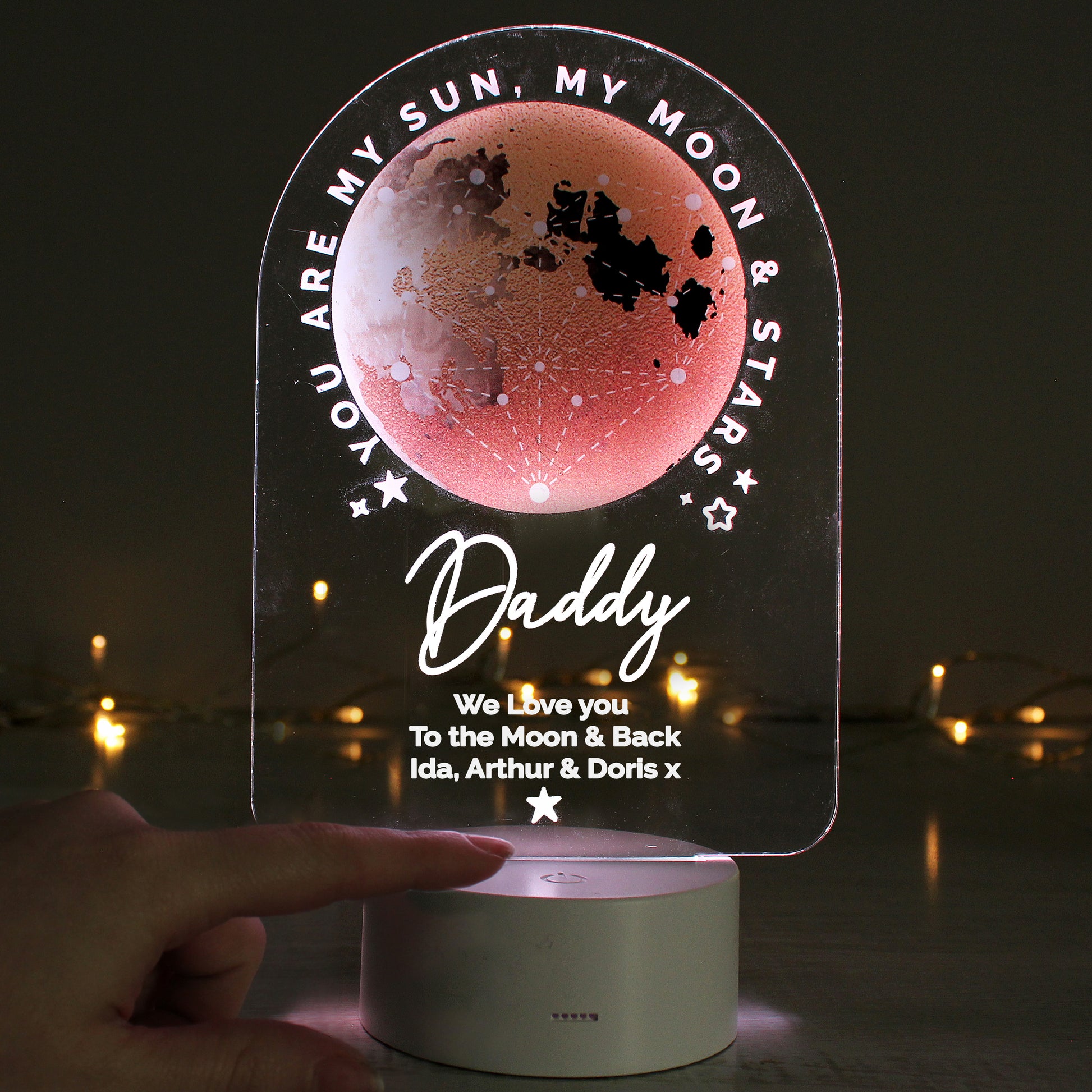 Personalised Sun Moon & Stars LED Colour Changing Night Light - image 3