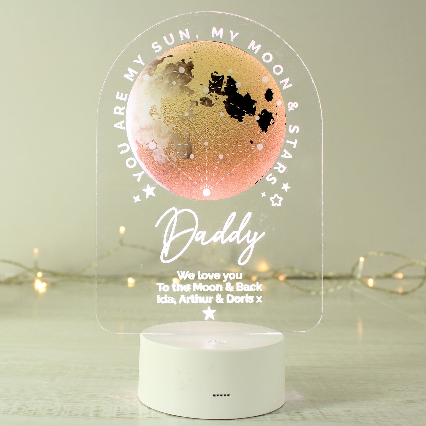 Personalised Sun Moon & Stars LED Colour Changing Night Light - image 4
