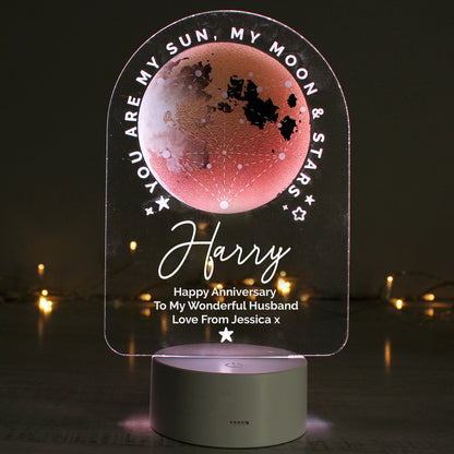 Personalised Sun Moon & Stars LED Colour Changing Night Light - image 6