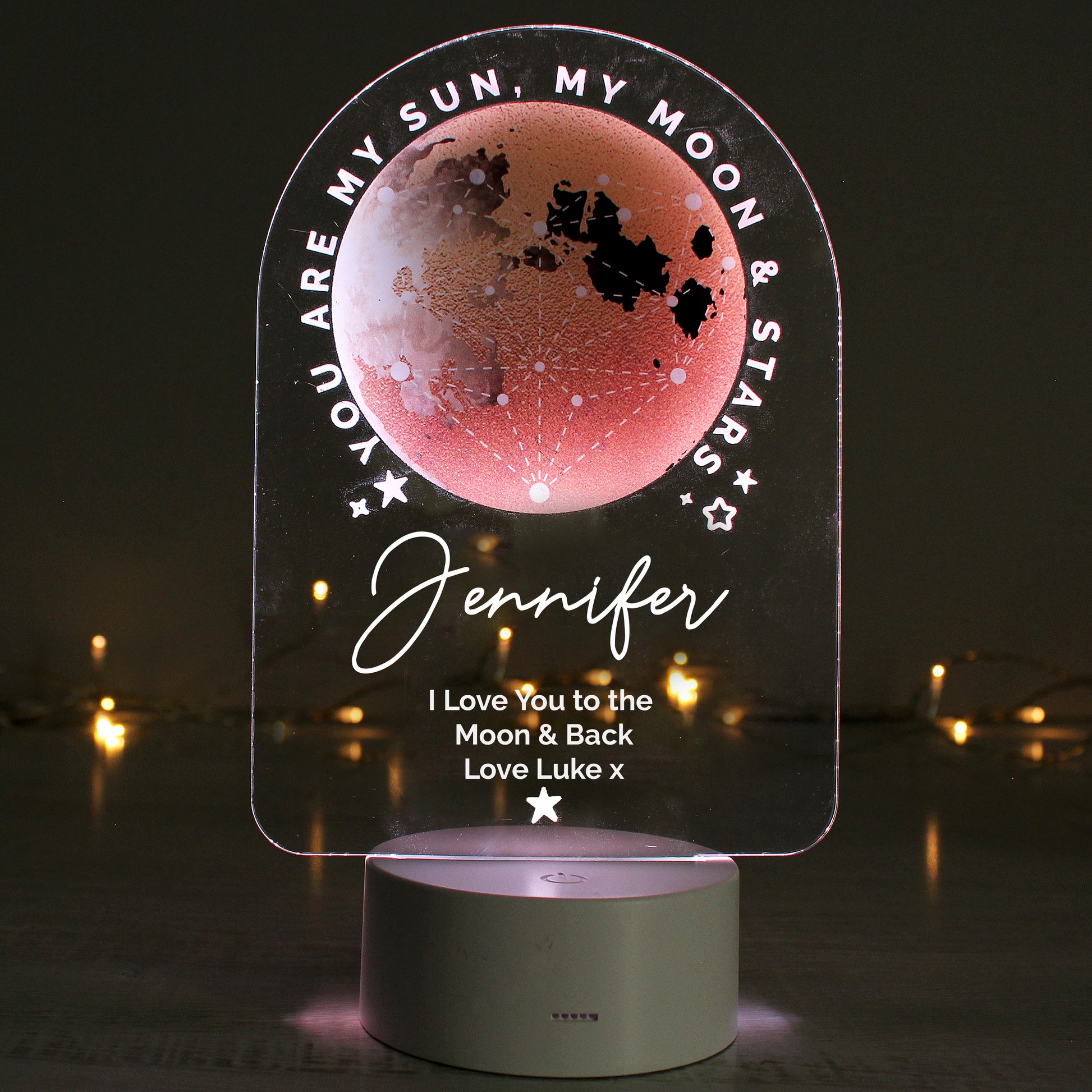 Personalised Sun Moon & Stars LED Colour Changing Night Light - image 7