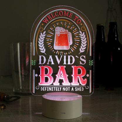 Personalised LED Colour Changing Bar Sign from Heartfelt Gifts