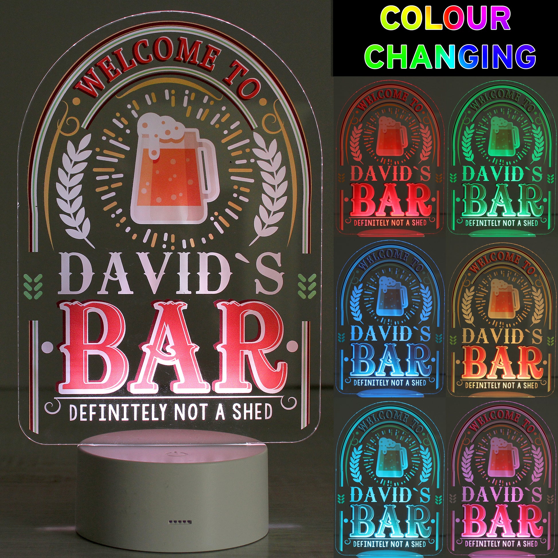 Personalised LED Colour Changing Bar Sign - image 2