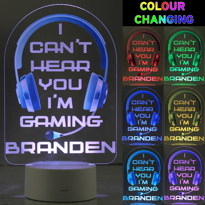 Personalised Blue Gaming LED Colour Changing Night Light - image 2