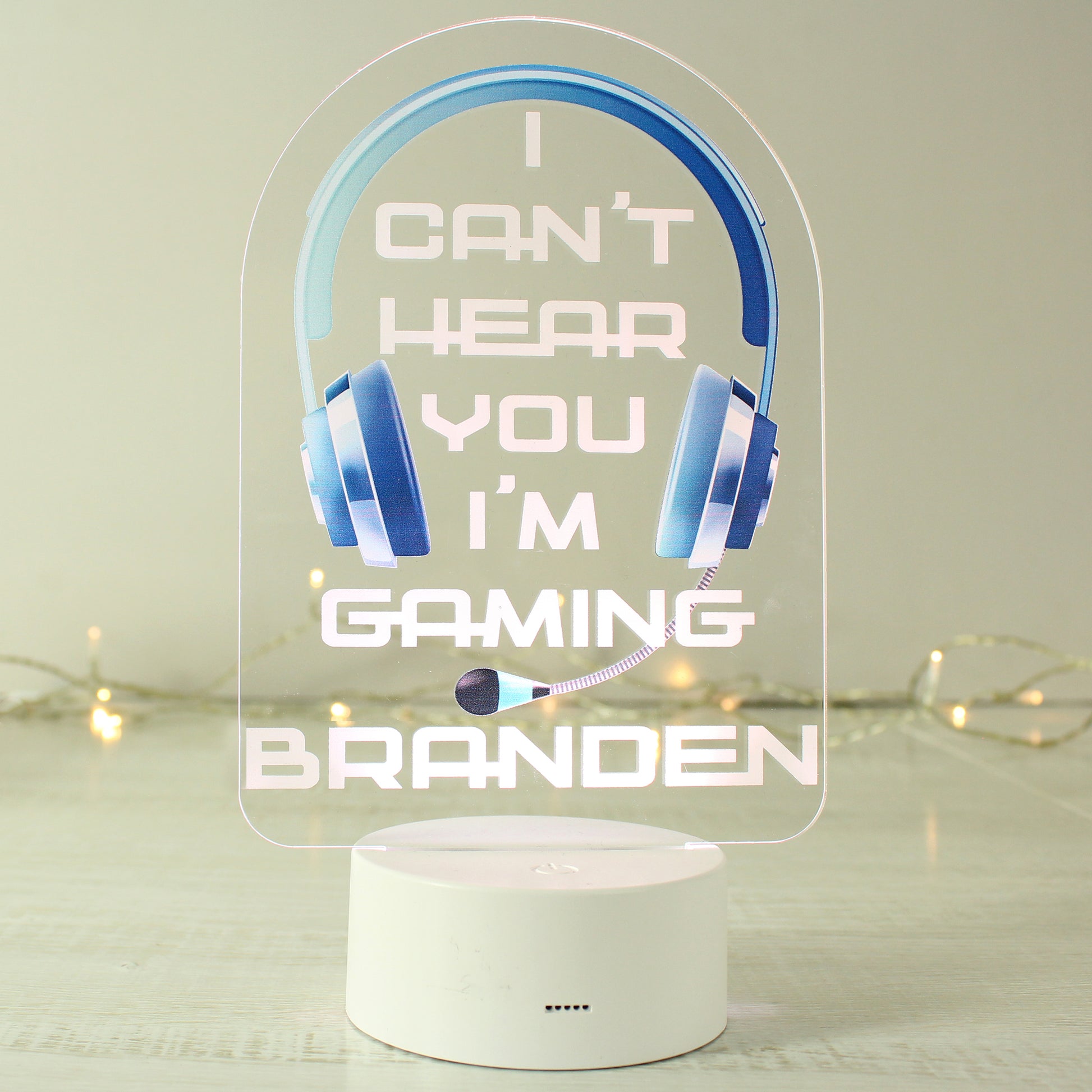 Personalised Blue Gaming LED Colour Changing Night Light - image 4