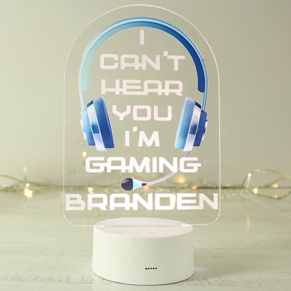 Personalised Blue Gaming LED Colour Changing Night Light - image 4