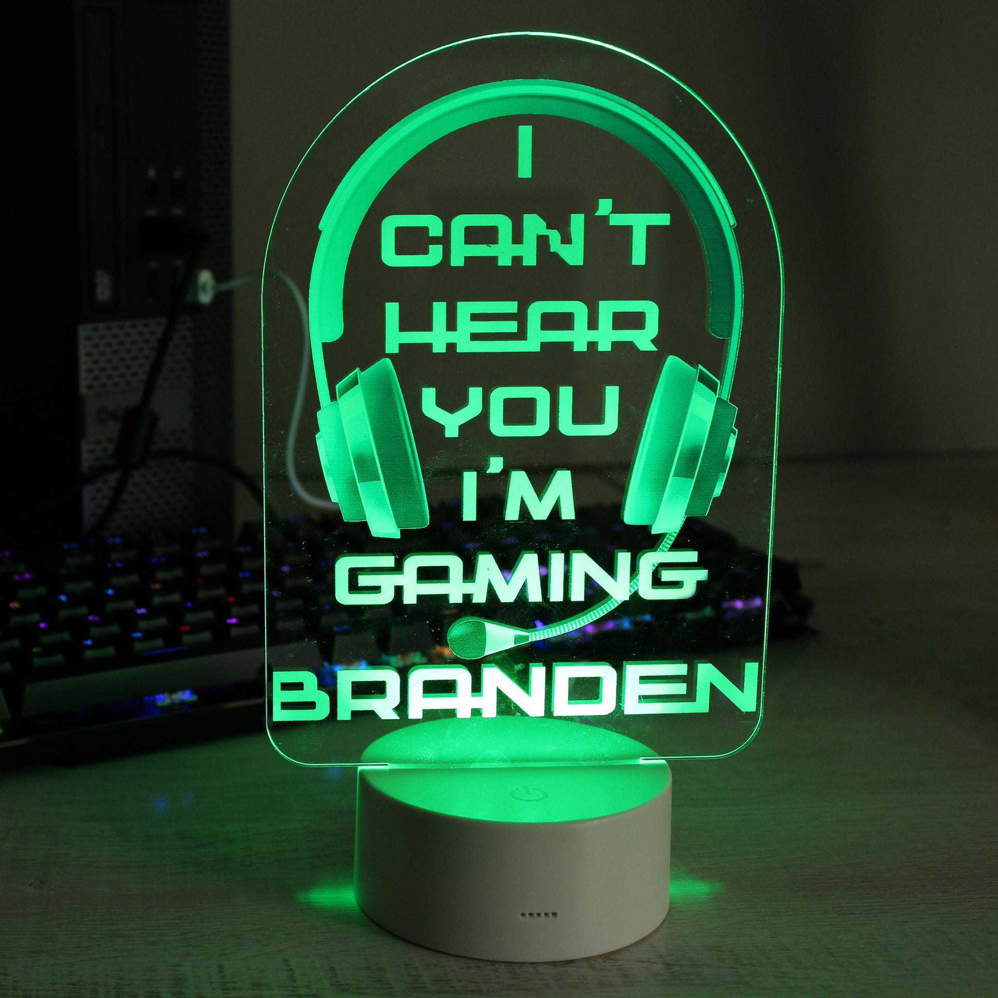 Personalised Blue Gaming LED Colour Changing Night Light - image 6