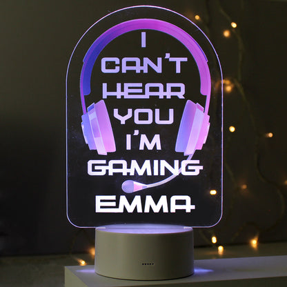 Personalised Pink Gaming LED Colour Changing Night Light - image 3