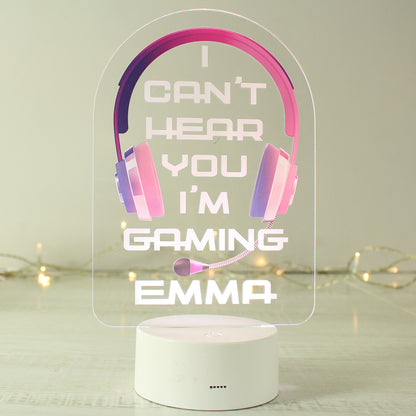 Personalised Pink Gaming LED Colour Changing Night Light - image 4