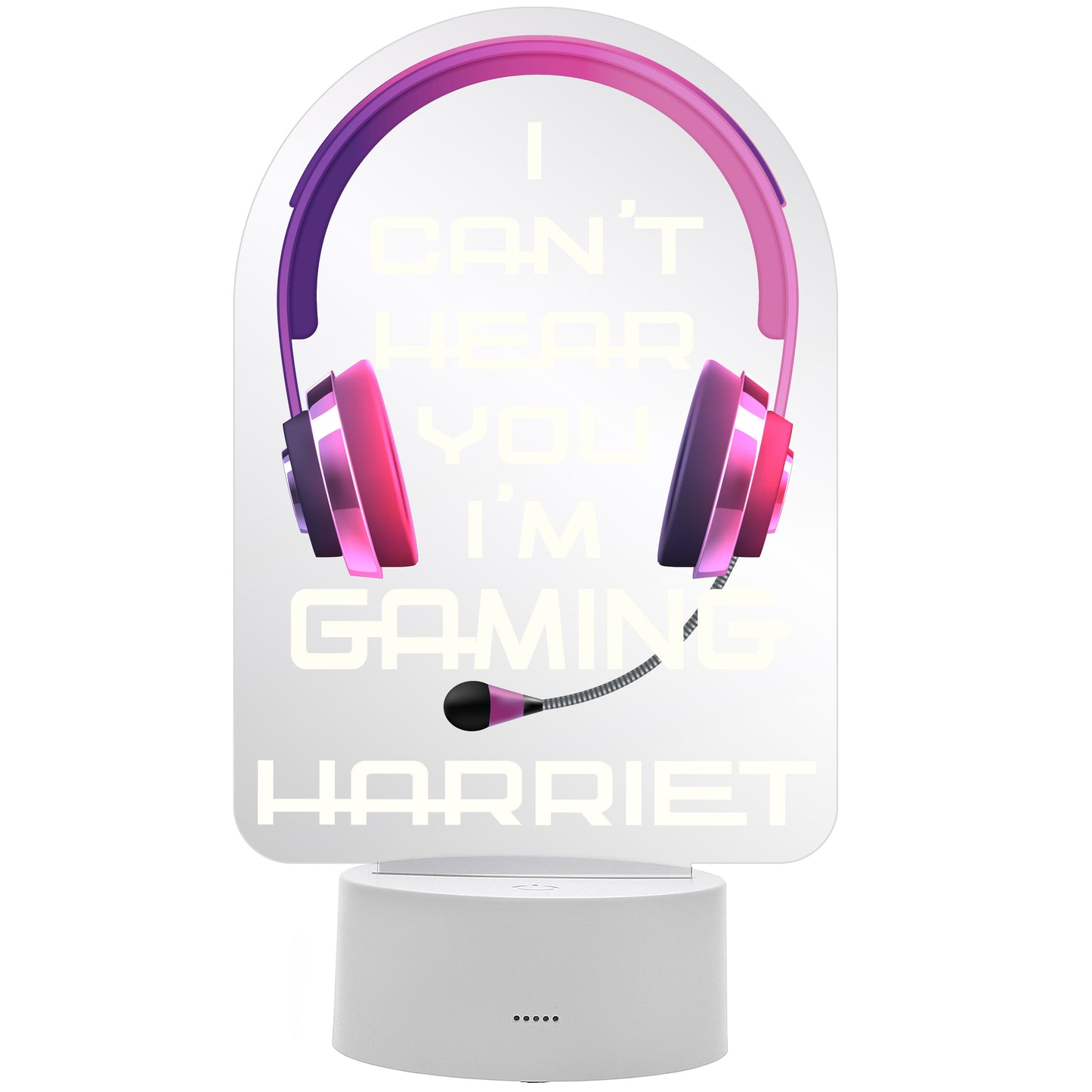 Personalised Pink Gaming LED Colour Changing Night Light - image 5