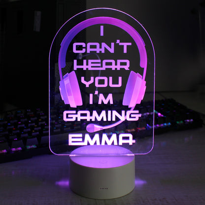 Personalised Pink Gaming LED Colour Changing Night Light - image 6