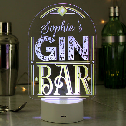 Personalised LED Colour Changing Gin Bar Sign from Heartfelt Gifts