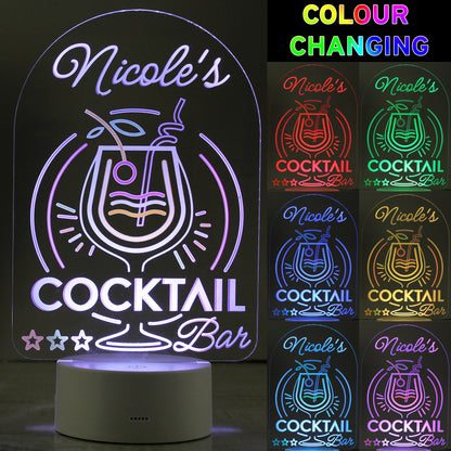 Personalised LED Colour Changing Cocktail Bar Sign - image 2