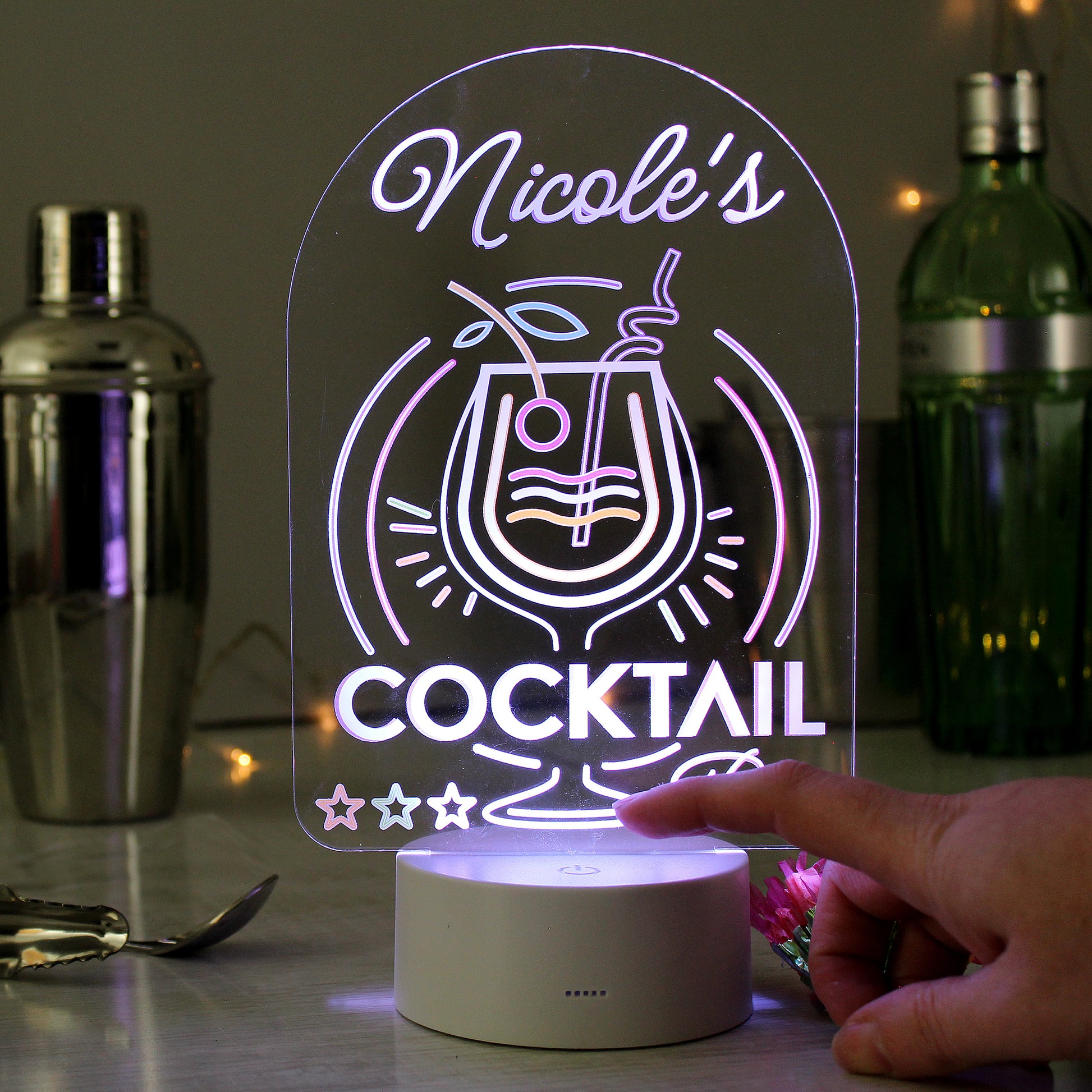 Personalised LED Colour Changing Cocktail Bar Sign - image 3