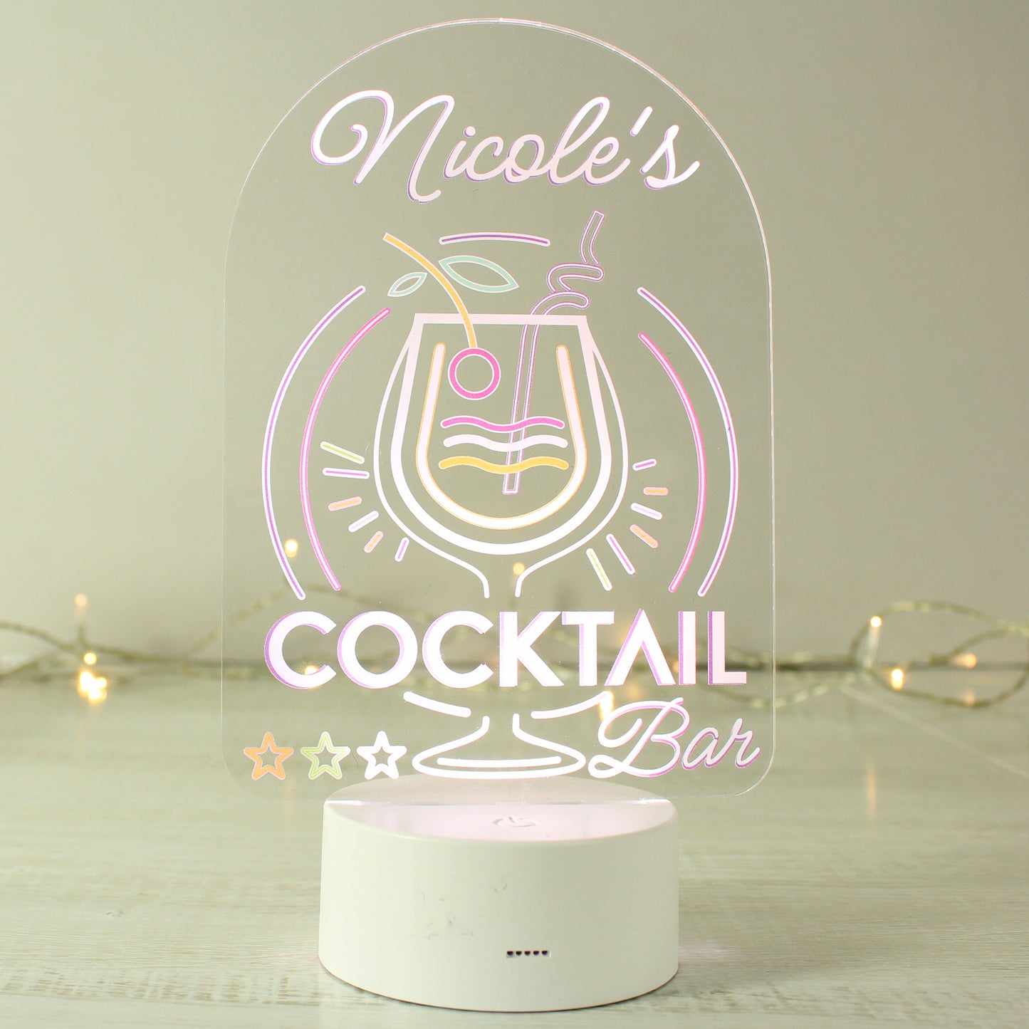 Personalised LED Colour Changing Cocktail Bar Sign - image 4