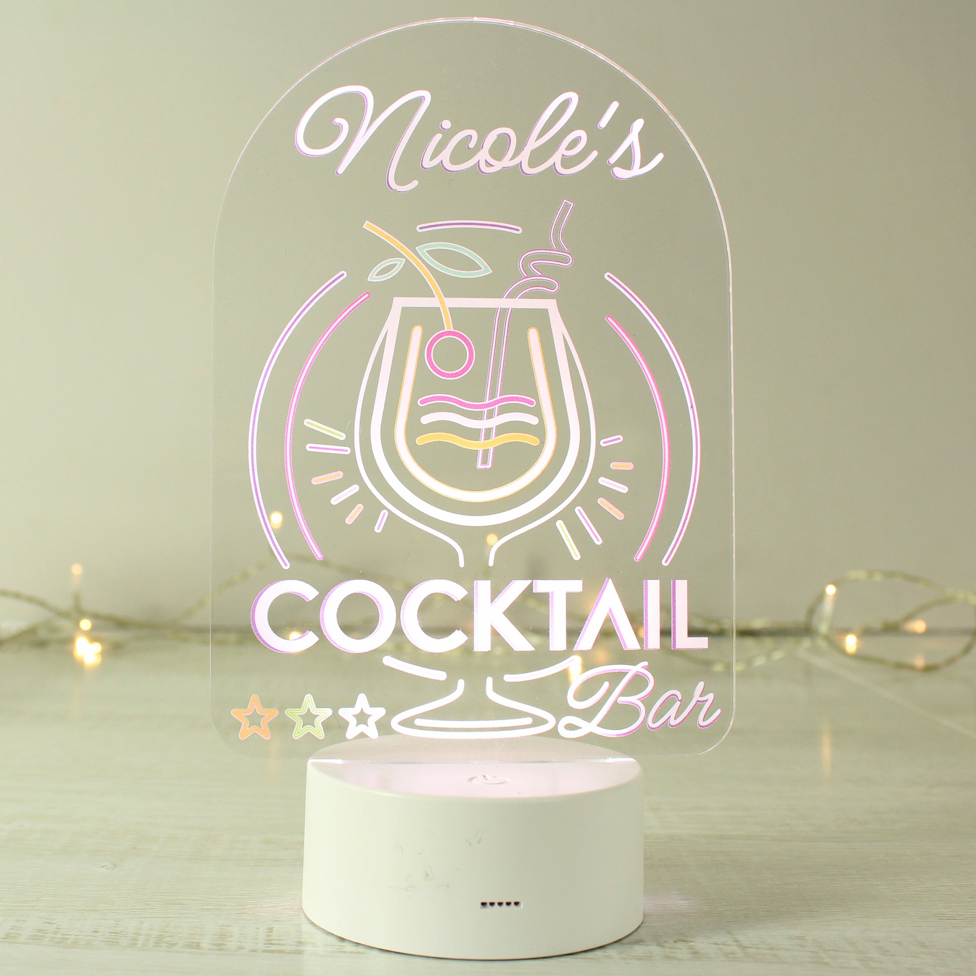 Personalised LED Colour Changing Cocktail Bar Sign - image 4