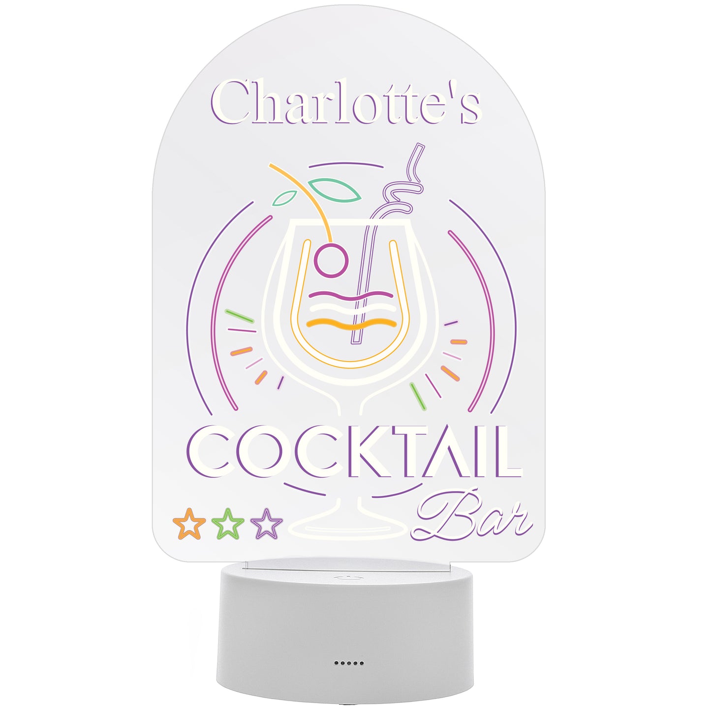 Personalised LED Colour Changing Cocktail Bar Sign - image 5