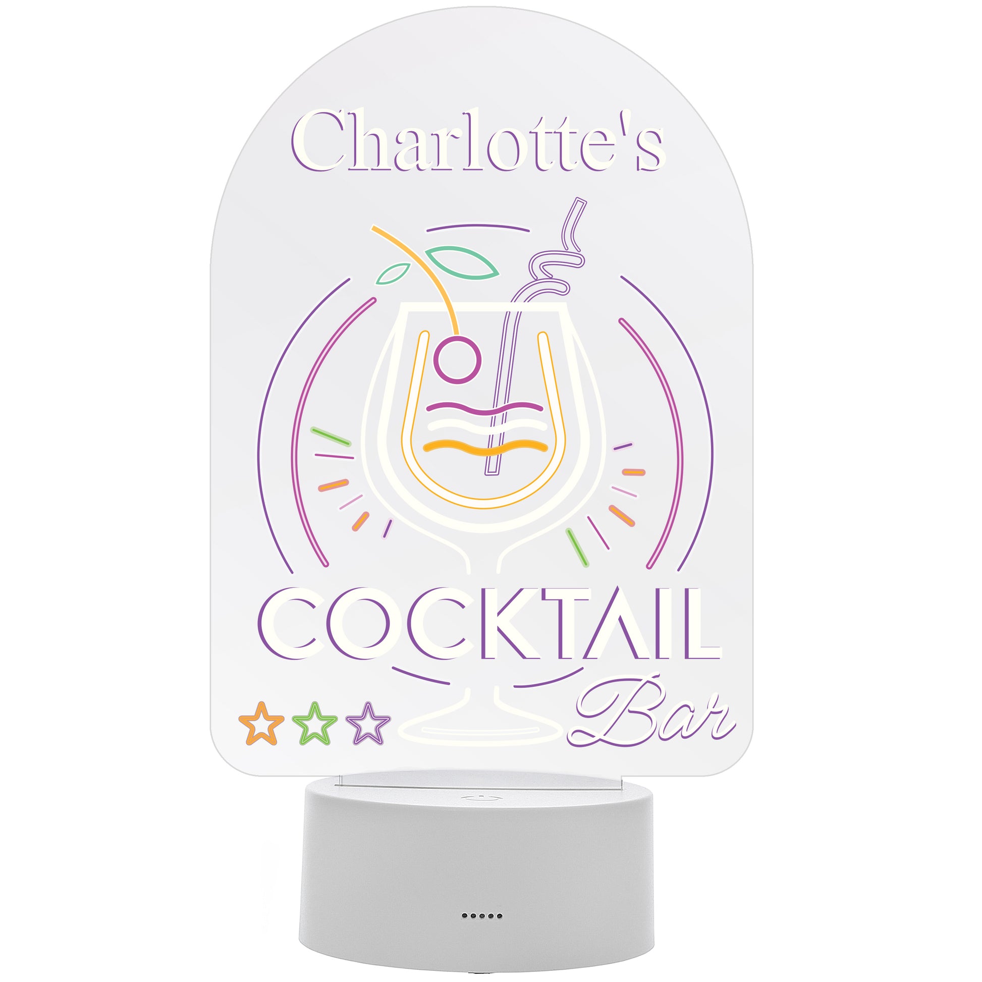 Personalised LED Colour Changing Cocktail Bar Sign - image 5