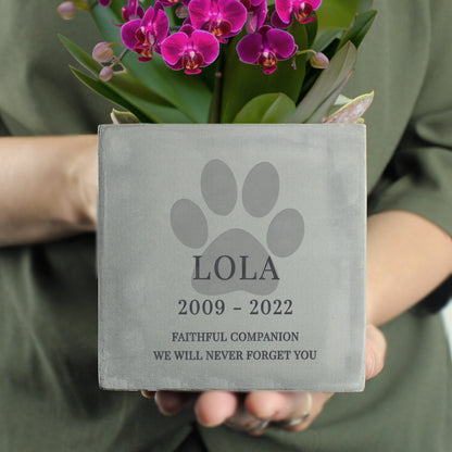 Personalised Pet Memorial Concrete Plant Pot - image 2