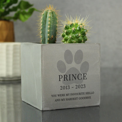 Personalised Pet Memorial Concrete Plant Pot - image 3