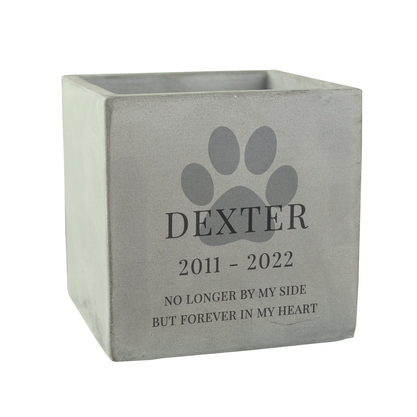 Personalised Pet Memorial Concrete Plant Pot - image 4
