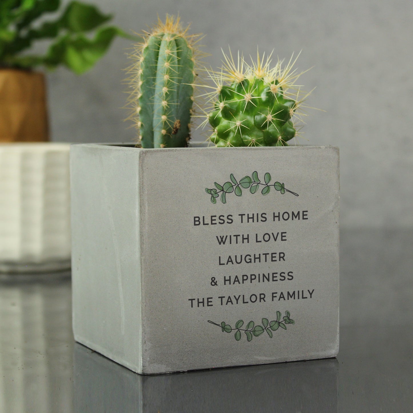 Personalised Botanical Concrete Plant Pot - image 4