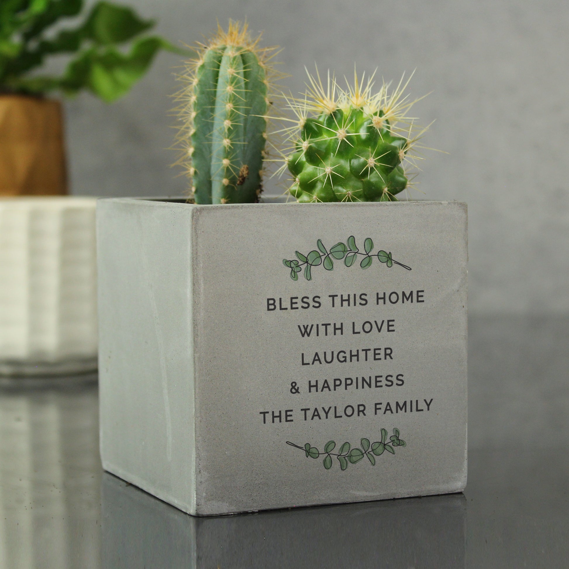 Personalised Botanical Concrete Plant Pot - image 4