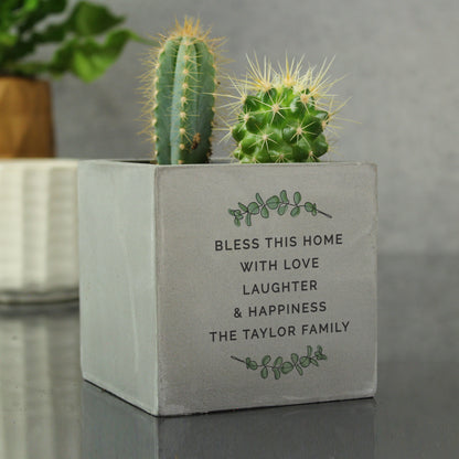 Personalised Botanical Concrete Plant Pot - image 4