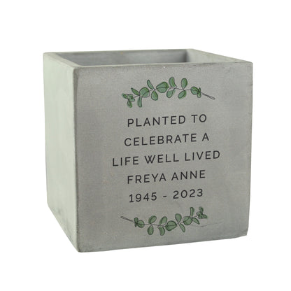 Personalised Botanical Concrete Plant Pot - image 5