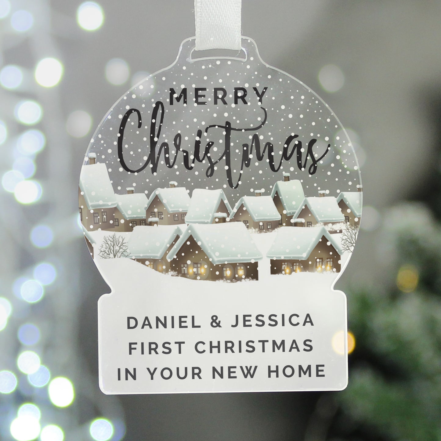 Personalised Christmas Home Acrylic Snowglobe Decoration from Heartfelt Gifts