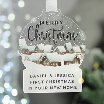 Personalised Christmas Home Acrylic Snowglobe Decoration from Heartfelt Gifts