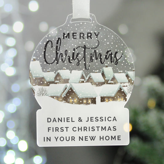 Personalised Christmas Home Acrylic Snowglobe Decoration from Heartfelt Gifts