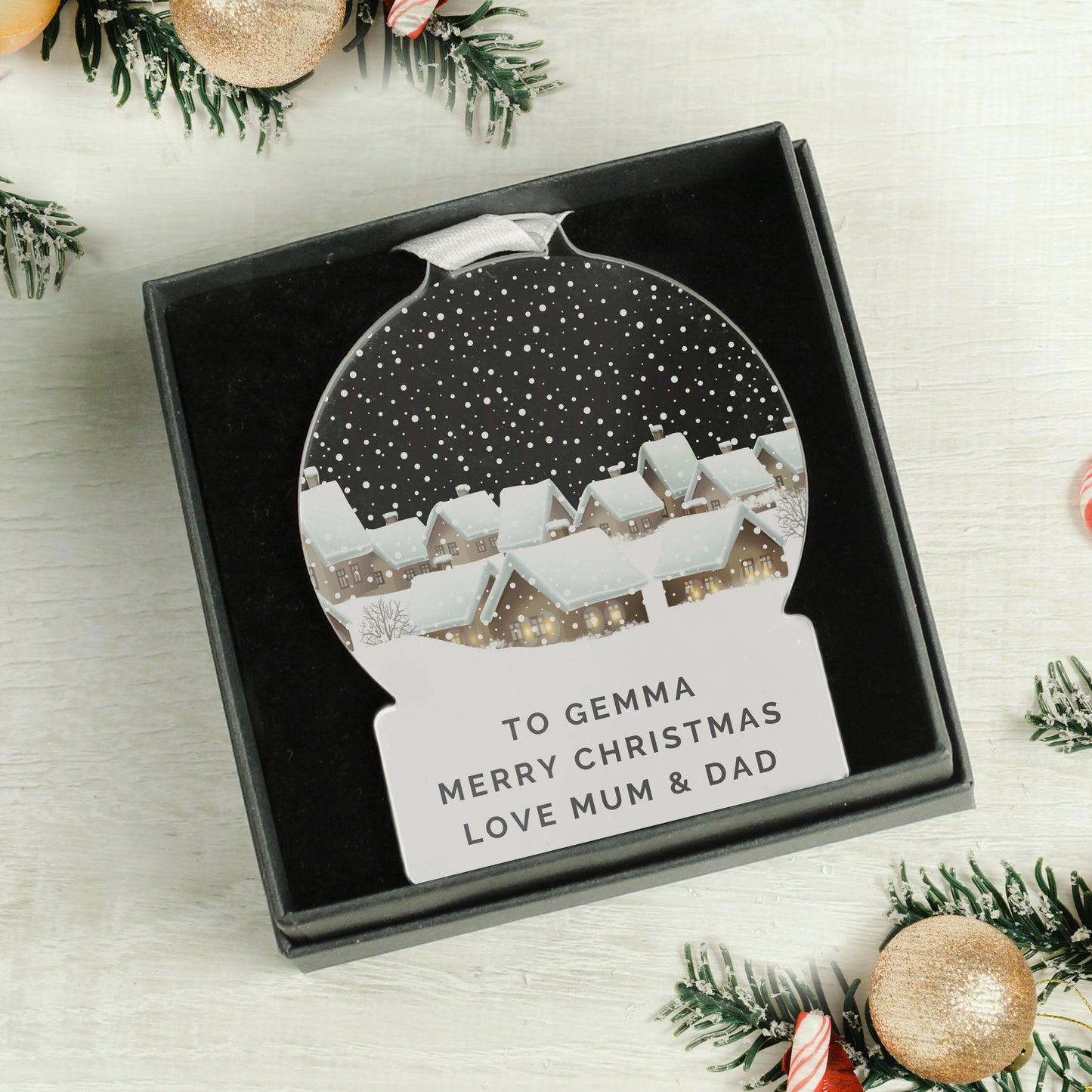 Personalised Christmas Home Acrylic Snowglobe Decoration - image 2