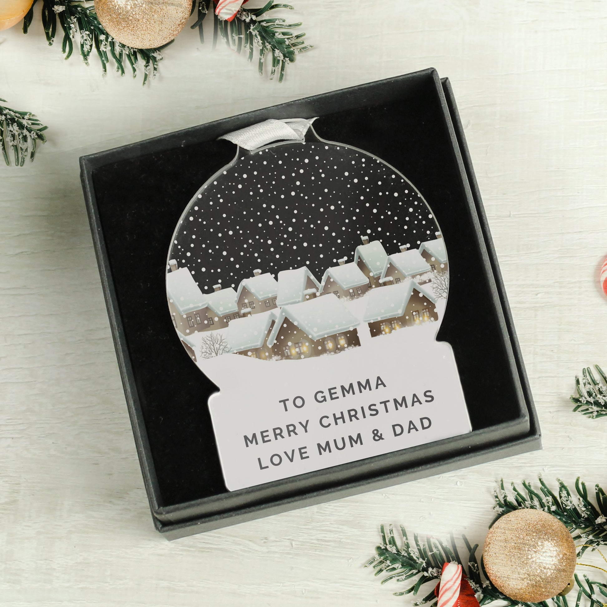Personalised Christmas Home Acrylic Snowglobe Decoration - image 2