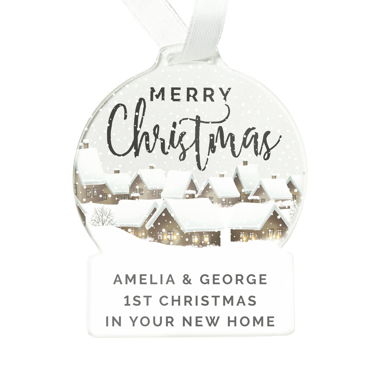 Personalised Christmas Home Acrylic Snowglobe Decoration - image 5