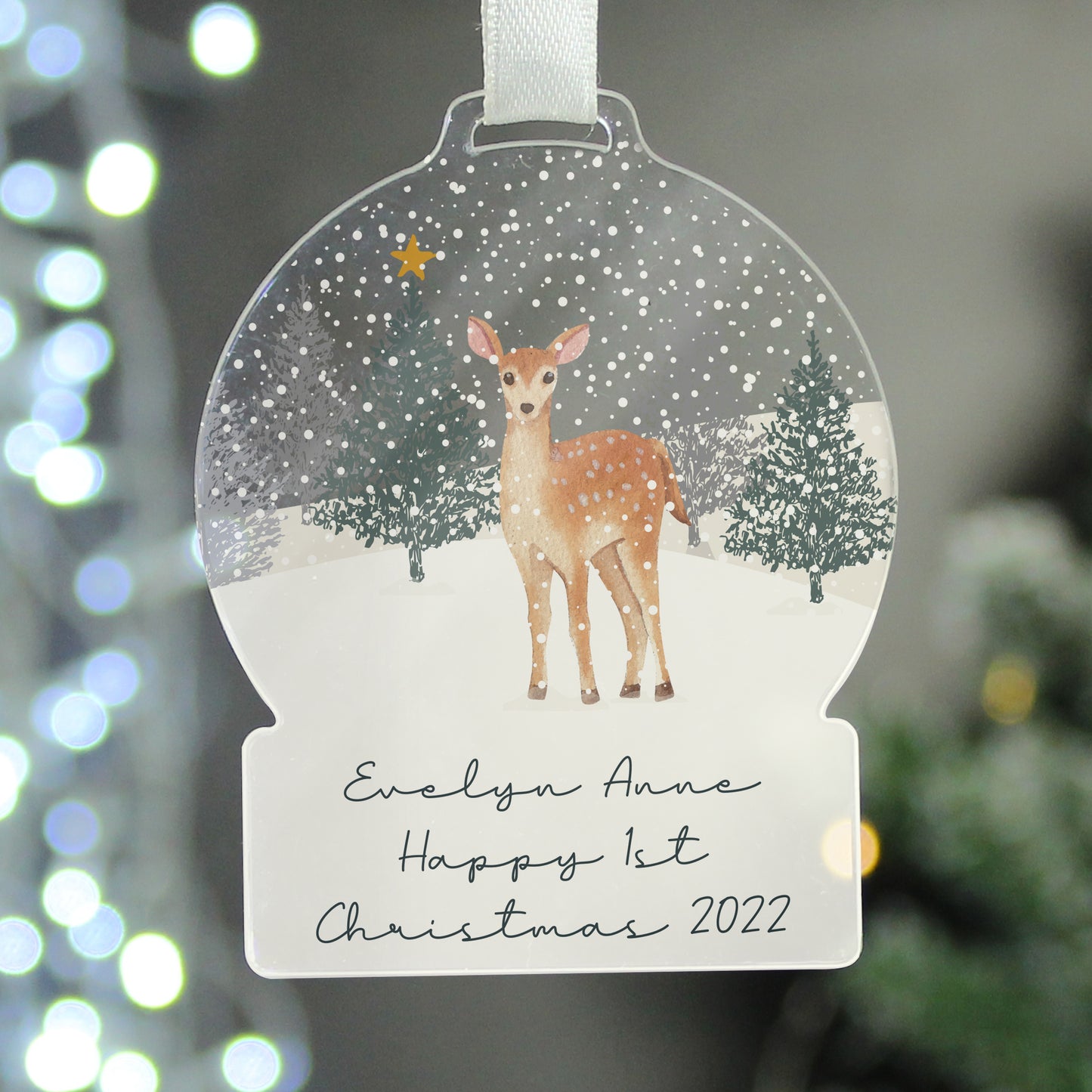 Personalised A Winter's Night Acrylic Snowglobe Decoration - image 2