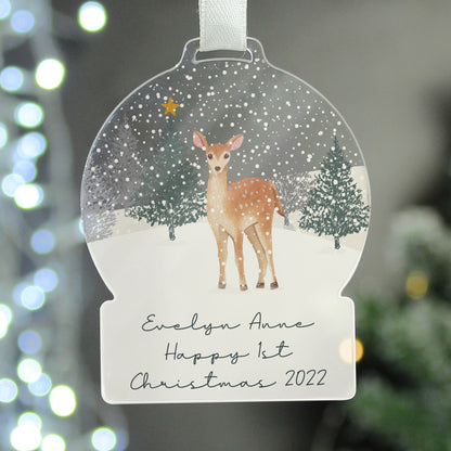 Personalised A Winter's Night Acrylic Snowglobe Decoration - image 2